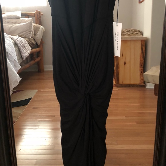 NWT Shinestar size:M blk tank long dress w/slit - Picture 2 of 7